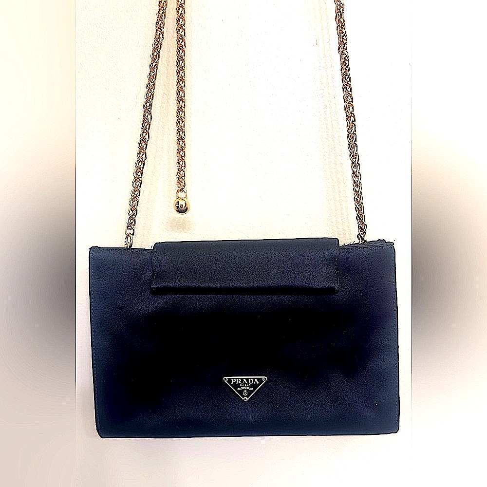 Prada Black Satin Clutch | Like New